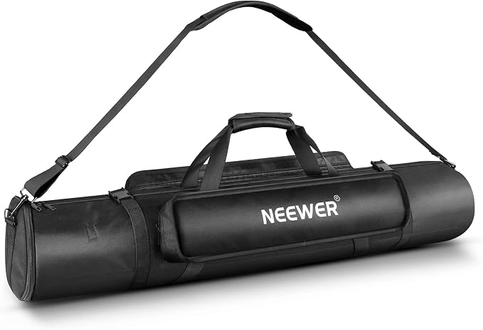 Neewer Tripod Carrying Case, Heavy Duty Waterproof Nylon Bag with Handles & Shoulder Straps, Compact Case with Full Length Zippered Closure, External Pocket for Light Stand/Boom Stand/Tripod, Black, by Neewer