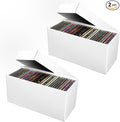 CD Storage Box, CD Case Holder, Cardboard Disc CD Organizer Box with Lids, 2 Packs by Toupeone