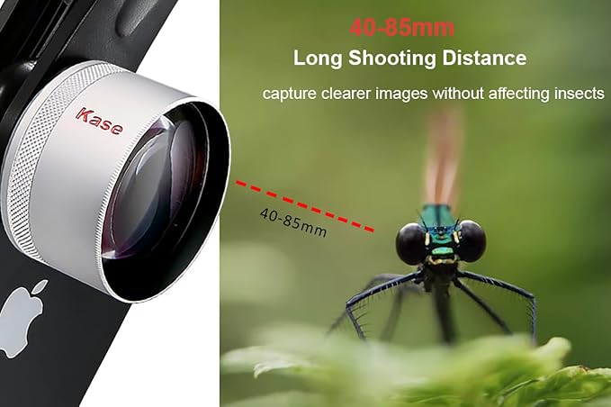 Kase HD Master Macro Lens for iPhone 17 16 15 14 13 12 Samsung Pixel Android, Macro Photography Phone Camera Lens Attachment, Long Shoot Distance 40-85mm - Image 5