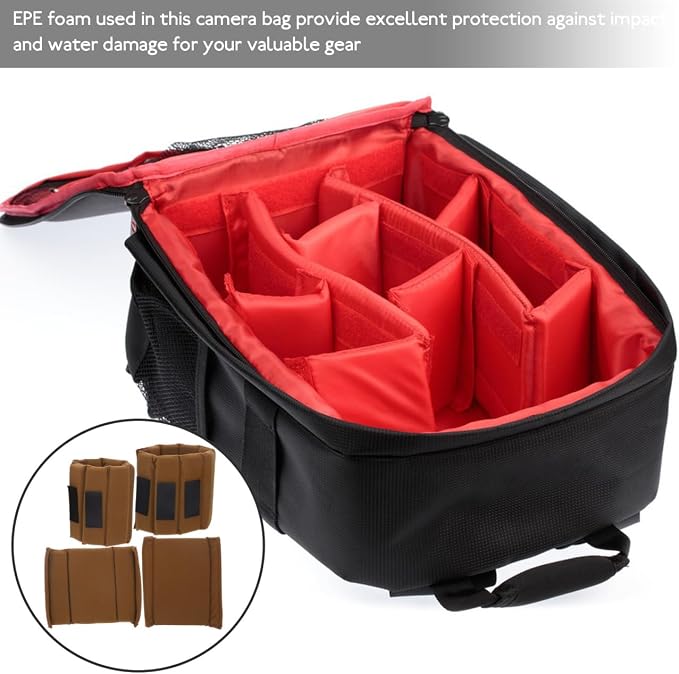 Camera Bag Dividers Inserts 4-Pack Adjustable Inner Lid Organizers for Dslr Camera Bag Accessories Protection - Image 8