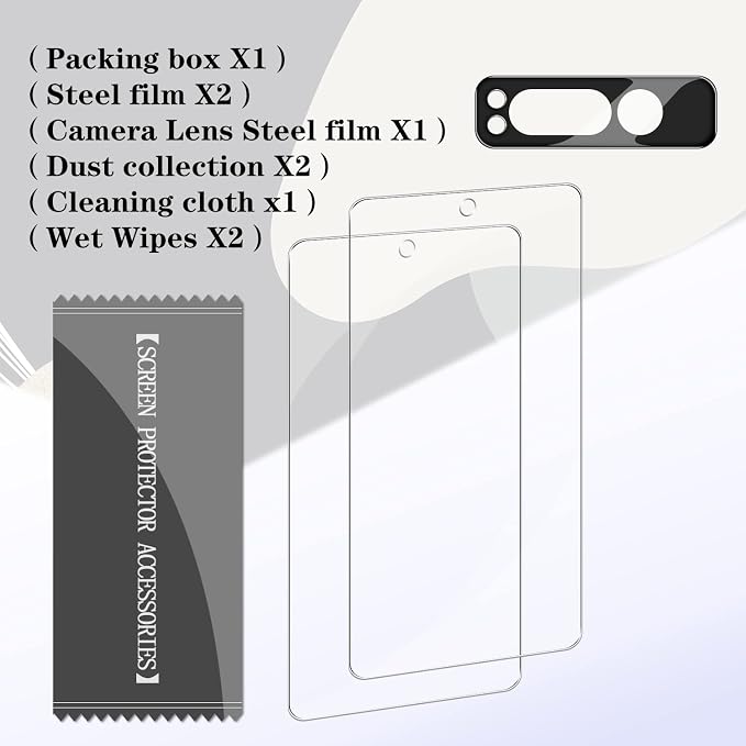 Pixel Fold Tempered Glass Screen Protector + Camera Lens Protector [ 2 + 2 Pack ][Fingerprint Unlock] [Anti-Scratch] [Case Friendly] HD Clear Protective Film for Google Pixel Fold - Image 7