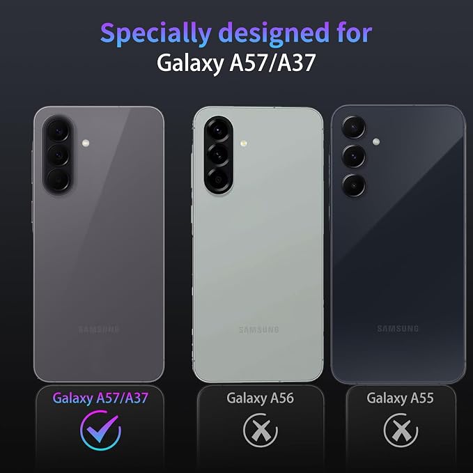 Camera Lens Protector for Samsung Galaxy A57/A37 5G,1 Pack | Tempered Metal Glass Camera Cover Film,HD Clear,Anti-Scratch Lens Screen Protector Film,Case Friendly,Black Titanium - Image 2