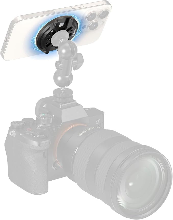 SMALLRIG Magnetic Phone Mount Plate for iPhone 17/16/15/14/13 | with Cold Shoe Mount & 1/4"-20 Threaded Hole, for DJI Mic 2, Vlogging, Live Streaming, Smartphone Filming by SmallRig