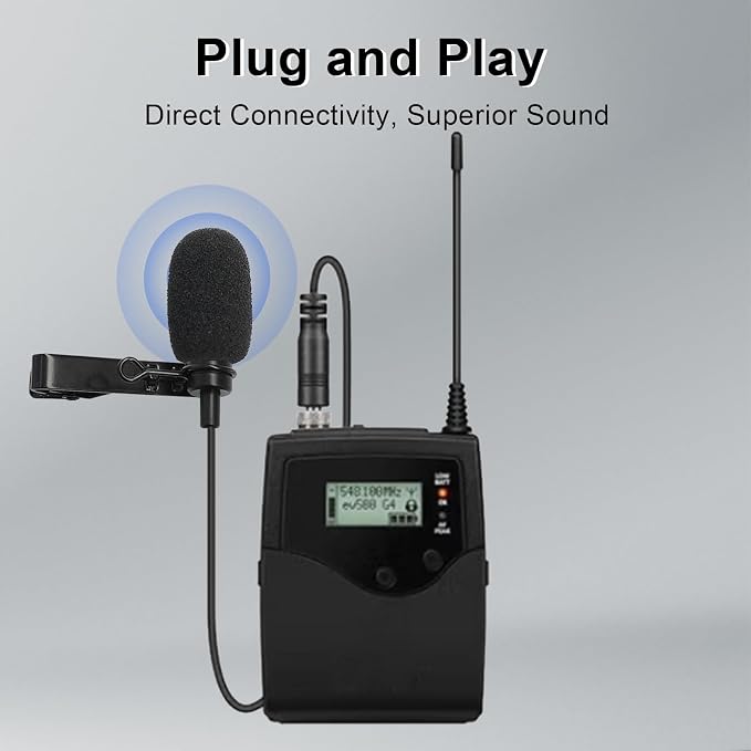 Lavalier Lapel Microphone Compatible with Sennheiser Wireless System Bodypack Transmitter EW100 G4 EW300 G1 G2 G3, EWD1, ME2, ME3, ME4 Omnidirectional Condenser Mic (3.5mm Screw Lock Plug) - Image 6