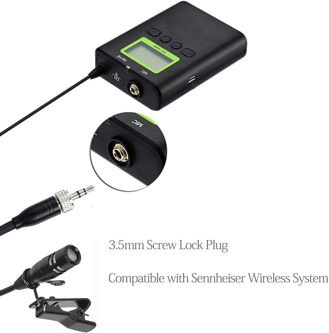 Lavalier Microphone Lapel Microphone Compatible with Sennheiser Wireless Transmitter - Unidirectional Condenser Mic – 3.5mm Screw Lock Plug - Image 2