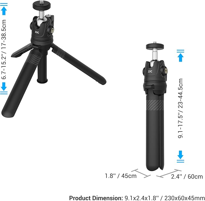 JJC Extendable Mini Tripod & Selfie Stick for Sony ZV1F ZV1 ZVE10 RX100 VII | for Sony ZV-E10 II ZV-1F ZV-1 II A6100 A6400, Canon PowerShot V1 SX740 HS G7X Mark III II EOS R100 R50 R10 & More - Image 8
