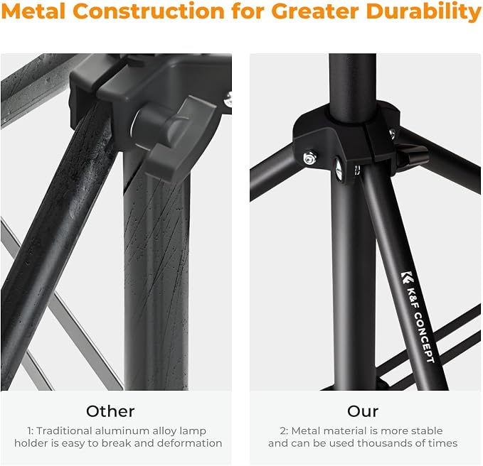 K&F CONCEPT Light Stand for Photography, 9.1ft/2.8M Extendable Tripod | Heavy Duty Light Stand Lighting Tripod with 1/4" Screw for Strobe Light/Webcams/Cameras/Softbox, TL03 - Image 5