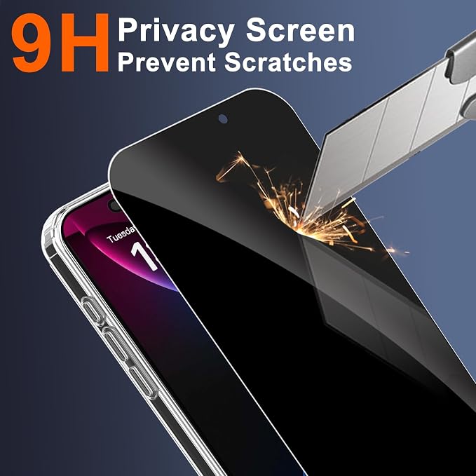 Magnetic for iPhone 16 Pro Max Case Clear with Privacy Screen | Full Camera Protector, Compatible with MagSafe, with Privacy Screen Protector, Shockproof Phone Cover, Transparent - Image 8