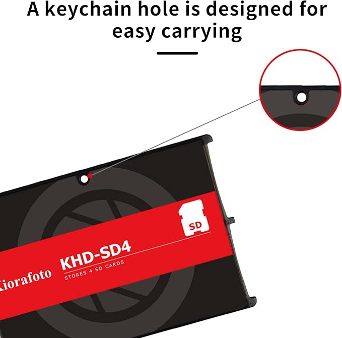 Kiorafoto KHD-SD4 Easy Carry 4 Slots Slim Credit Card Size Lightweight Portable SD Memory Card Case Storage Keeper Holder Protector for 4 SD SDHC SDXC Cards - Image 5