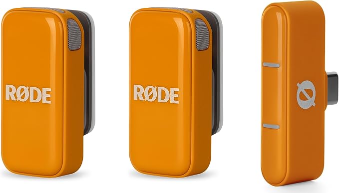 RØDE Wireless Micro - Compact Wireless Microphone, Two Mics with Charge Case for Smartphone Content Creation - USB-C, Orange | Two Mics with Charge Case for Smartphone Content Creation, USB-C, Orange - Image 2