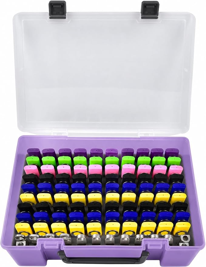 FULLCASE USB Flash Drive Case for SanDisk,for Samsung,for PNY,104-Slot | Hard Plastic Thumb Drive Organizer,for Lexar,for JOIOT,for SamData,for SIMMAX,Dual-size Removable Foam,Case Only Purple by FullcaseEasyLifeStorage