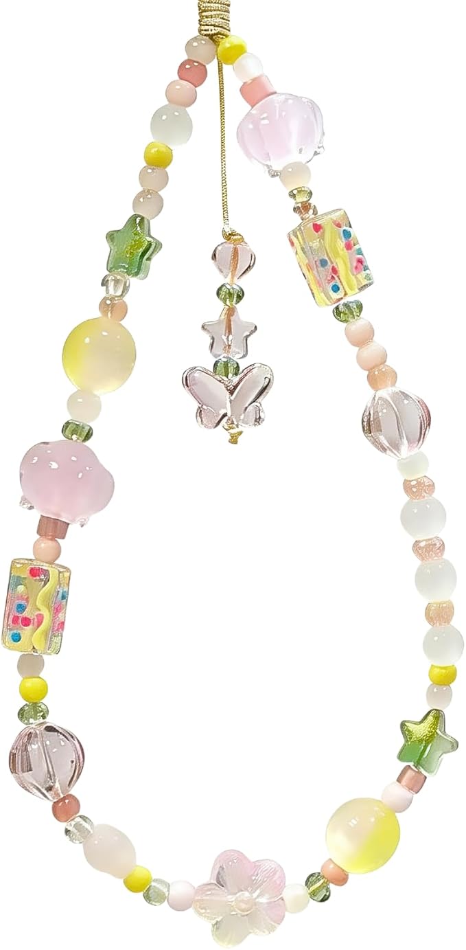Beaded Camera Wrist Strap Cute Digital Camera Charm Lanyard, Phone Wristlet Charms, Phone Chain for Camera by CasaPopz