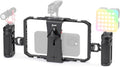 Zeadio Smartphone Video Rig, Phone Cage with Adjustable Dual Handles & Movable Mount, 8 Cold Shoes & 26 1/4" Thread Holes, Filmmaking Stabilizer for All Smartphones, Vlogging YouTube Tiktok Recording by Zeadio