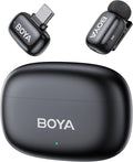 BOYA mini 2 Wireless Lavalier Microphone for iPhone 15/16/17, Android Phone | Mini Mic with AI Noise Reduction, App Control, 30H Battery Life for Vlog Recording Streaming (1TX + USB-C RX + Charging Case) by BOYA