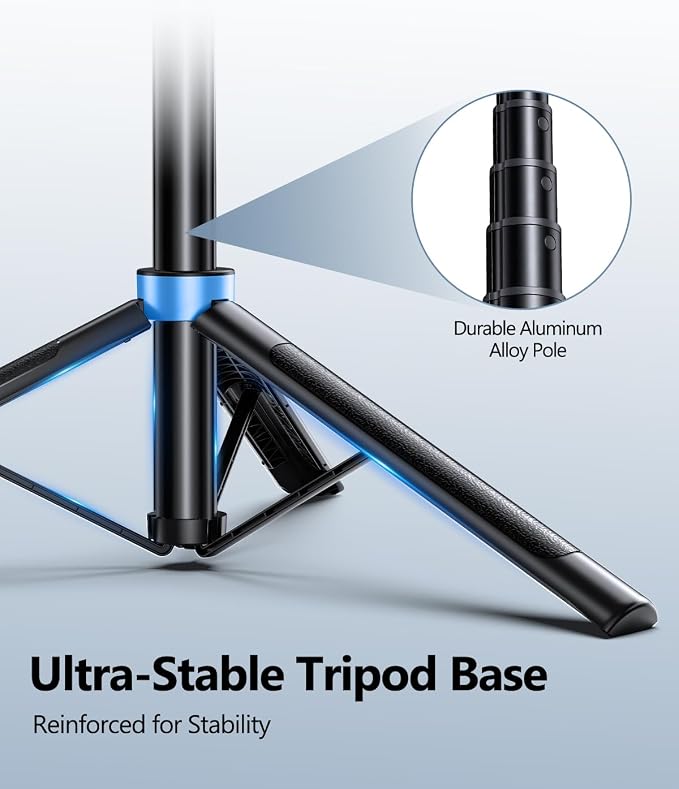 UBeesize 70'' Auto Face Tracking Tripod 360° Rotation with Stand, Phone Tripod with Fill Light, Selfie Stick & Phone Stand for Recording, Vlog/Live Stream/Video/TikTok, Compatible with iPhone/Android - Image 5