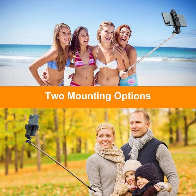 Phone Tripod Mount Adapter, Universal Tripod Cell Phone Holder | Fits Any Smartphone, 1/4" Screw, Rotating Vertical/Horizontal, Compatible with iPhone, Samsung, Selfie Stick, Monopod - Image 6