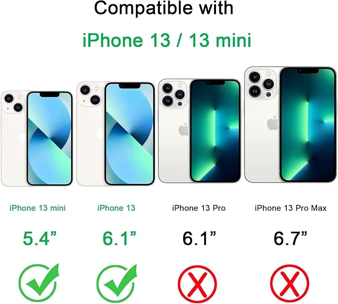 Camera Lens Protector for iPhone 13 /iPhone 13 Mini Metal Camera Cover Film, 9H Tempered Glass, Anti-Scratch, Case Friendly - Black - Image 2