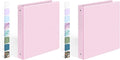 BinderX Extra Durable 3 Ring Binder, Round Rings 1 Inch Binder, Fits 175 Sheets of 8.5x11 Paper, Customizable View Cover with Inside Pockets, Cute 1" Binders, 1 Inch Binders 3 Ring, Pink (Pack of 2) by Sooez