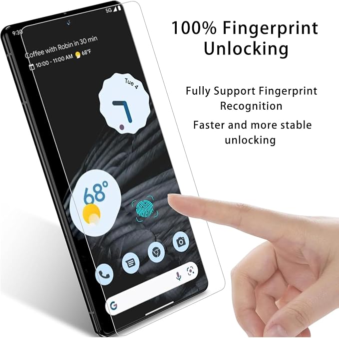 3+3 Pack for Google Pixel 8 Pro Screen Protector 6.7 inch, 3 Pack Tempered Glass Screen Protector&3 Pack Camera Lens Protector - Image 2