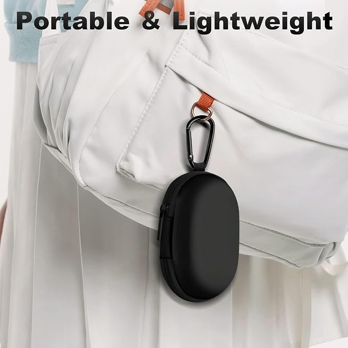 Oval Earbud Case Portable EVA Carrying Case Storage Bag Cell Phone Accessories Organizer with Carabiner for Earphone, Earbud, Earpieces, SD Memory Card, Camera Chips, Black1 - Image 7