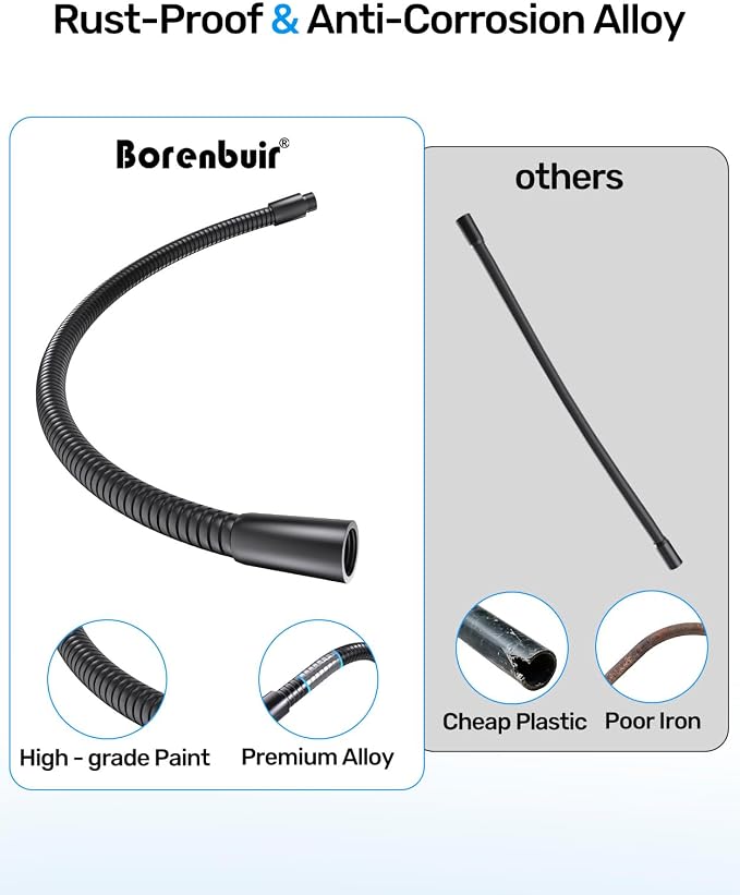 19" Flexible Microphone Gooseneck, 5/8 Thread, Max 2.5 lb Load, Heavy Duty | Gooseneck Mic Arm Extension, Durable Aluminum Alloy, 5/8 Male and Female Thread for DIY, Podcast, Studio, Podium, Black - Image 5