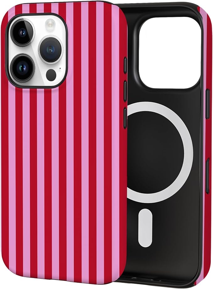 TPU Phone Case for iPhone 16 Pro, MagSafe Wireless Charging Compatible, Shockproof Slim Fit Protective Cover with Anti-Yellowing & Raised Camera Protection (Stripe 4, iPhone 16 Pro) by Unknown