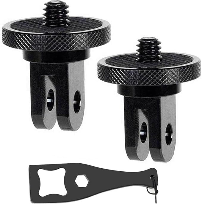 Aluminum Camera Tripod Adapter 1/4"-20 Conversion Adapter Mounts Compatible with Gopro Action Cameras Insta360 and Other Standard 1/4 Accessories, Quarter Inch Mount Adapter (Type AA) by duwuzest