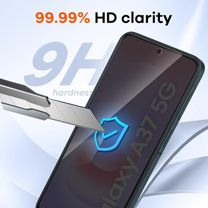 3+3 for Samsung Galaxy A37 5G Privacy Screen Protector Camera Protector | 9H Tempered Glass Cell Phone Protector Camera Lens Protector - Image 4