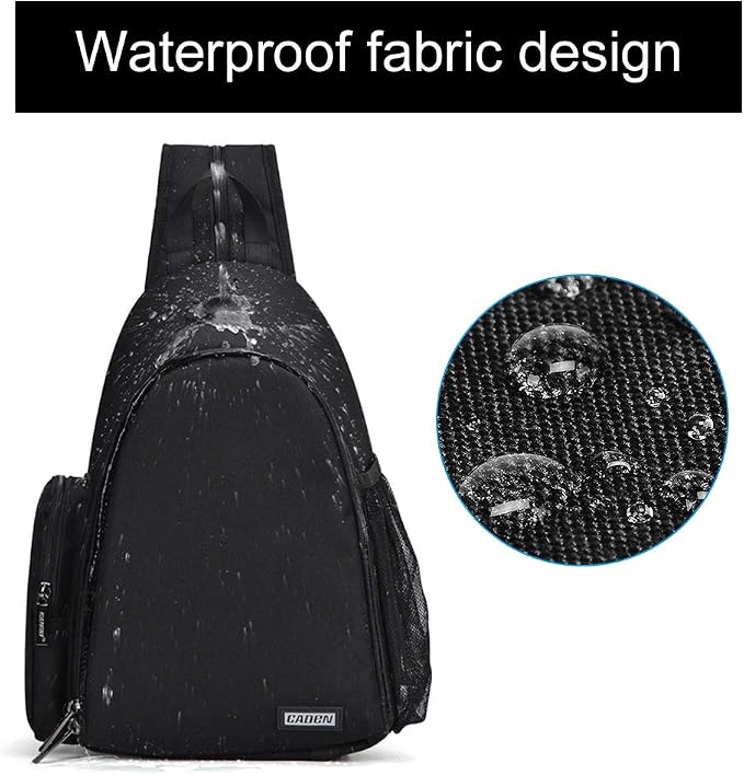 CADeN Camera Bag Sling Backpack, Camera Case Backpack with Tripod Holder for DSLR/SLR Mirrorless Cameras (Canon Nikon Sony Pentax) Black - Image 3