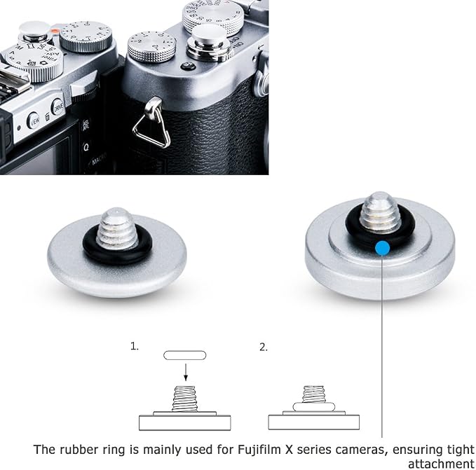 JJC 2-Pack Camera Soft Shutter Release Button for Fuji XM5 X100V X100F XE4 | for Fujifilm X100VI Xhalf X-E5 XE5 X-E4 X-T3 XT3 X-T4 XT4 X-T2 X-T50 XT50 X-T30 III II XT30 X-T20 XT20 X-PRO3 Nikon Zf & More - Image 3