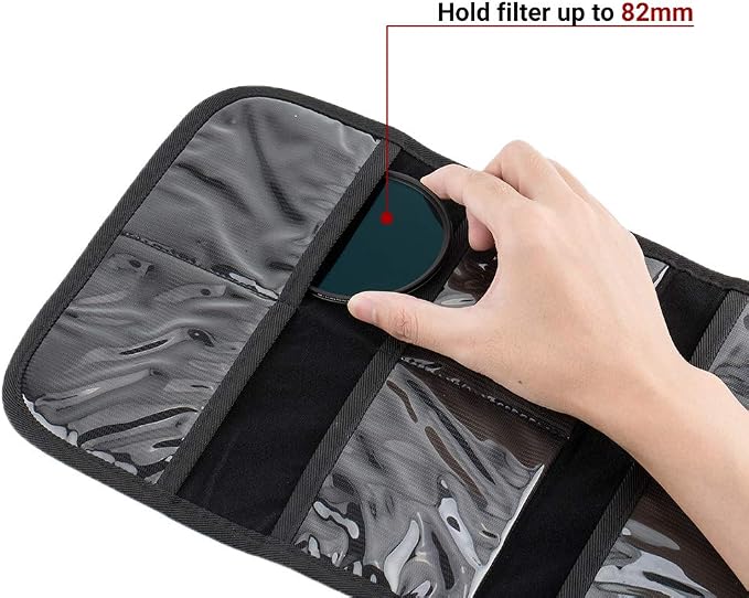JJC 8 Pockets Lens Filter Case for Circular or Square Filters up to 82mm | Folding Filter Pouch Wallet Holder Case For 49mm 52mm 55mm 58mm 62mm 67mm 72mm 77mm 82mm Filter - Image 4