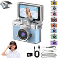 Mini Keychain Digital Camera Retro Mini Digital Video Camera Small bodycam 1080P FHD Recording with 0.96" IPS Screen with 6 Retro Filters AVI Format-Ideal for Phone Transfer (Blue, 64G) by MOEKING