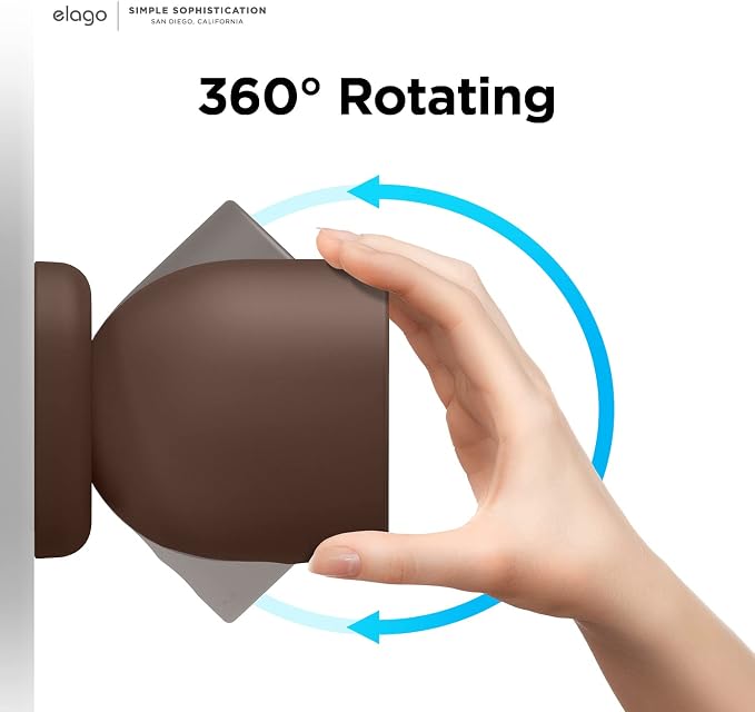 elago Silicone Cover for Google Nest Cam Outdoor or Indoor (Battery) | Magnetic Mount Cover Included, All Weather Protection, Easy Installation [Dark Brown] (NOT Compatible with wired, 2nd gen) - Image 5