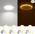 FREELICHT 4 Pack 5/6 Inch 5CCT LED Recessed Lighting with Night Light | 2700K/3000K/4000K/5000K/6000K Selectable,Dimmable Retrofit Flat Can Lights, 1000LM ,10W, IC & Damp Rated, ETL & FCC by FREELICHT