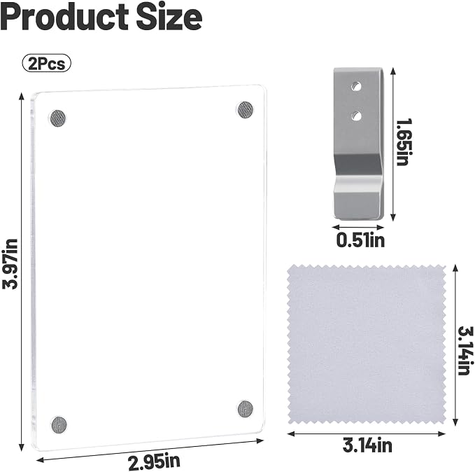 Car Picture Holder 2Pcs Car Picture Frame 4"x3" Acrylic Sun Visor Photo Clip Visor Accessories Photo Display - Image 2