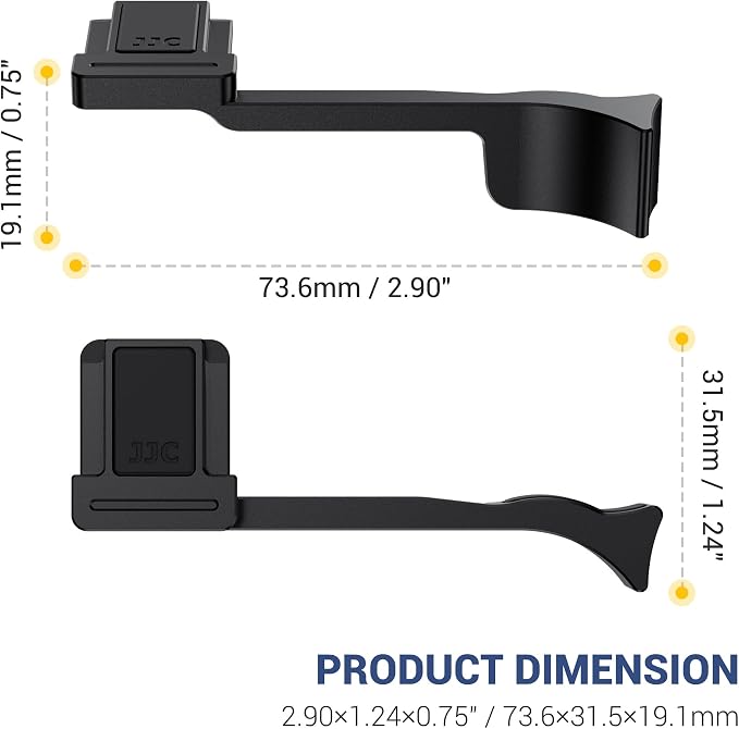 D-LUX8 Thumb Grip with the Bottom of Silicone Hot Shoe Protective Pad-Black | Aluminum Alloy DLUX8 Thumb Grip with Hot Shoe Cover Protector Thumb Rest Support Holder, Not Affect The Use of Camera Buttons - Image 6