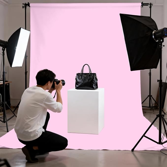 Pink Photography Backdrop for Photoshoot, Fabric 10x10ft | Polyester Studio Photo Backgrounds, Non Reflective, Easy to Hang, for Portrait Shoot, Product, Party Decor, Video Creation - Image 4