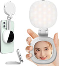 Selfie Light, 3-in-1 Magnetic Selfie for iPhone with Mirror, Foldable Portable Phone, Dual Color Temperature 360° Rotation Video Light for Makeup, Live Streaming, Vlogging by irianu