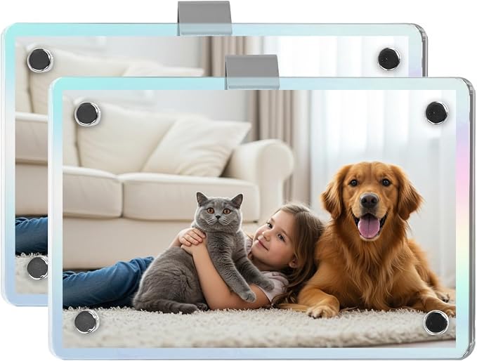 2 Pack Car Picture Holder, Magnetic Sun Visor Photo Clip, Car Picture Frame | 2.36 x 3.54 Dazzling Acrylic Photo Holder, Keeps Photos Secure on your Sun Visor, Personalized Car Interior Display by Nirvany-MakeACoolLifeForU
