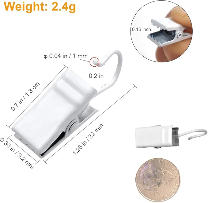 Coideal White Curtain Clips Hooks - 100 Pack Small Stainless Steel Metal String Party Awning Lights Hanger Hooks for Home Decoration, Photos, Art Craft Display and Indoor Outdoor Activities Supplies - Image 6