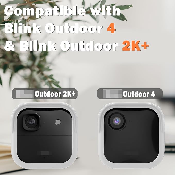 Silicone Case Cover for All-New Blink Outdoor 4 (4th Gen) - Weatherproof Protective Skin Cover with Hat Brim for All-New Blink Outdoor 4 & 2K Smart Security Camera (White, 2 Pack) - Image 2