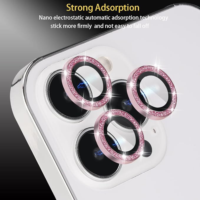 Camera Lens Protector for iPhone 16 Pro/16 Pro Max, Glitter Pink | Tempered Glass, Auto-align Tray, Easy Installation, Case Friendly, Anti-Scratch, HD Clear, Ultra Slim - Image 4