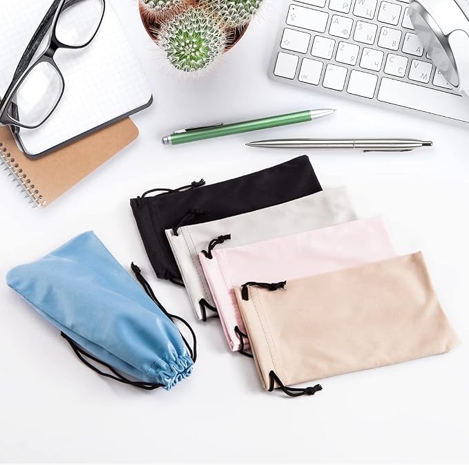 TRIUMPH VISION Glasses Case Soft Eyeglass Case Sunglass Pouch Cloth 3 Pack | Thick Microfiber Pouch Drawstring Pouch Eye Glass Bag Sunglasses Sleeve Storage, Lens Protection Cover,Cleaning Lens Screen - Image 7