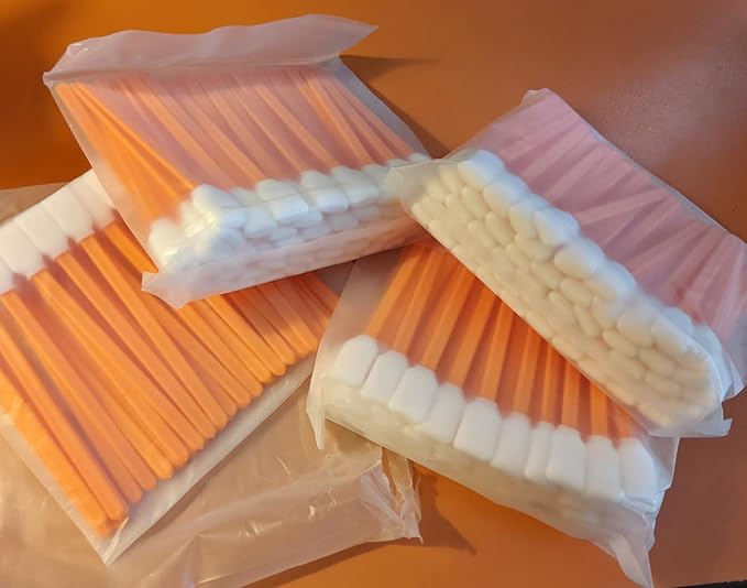 Wellgler's Foam Cleaning Swabs, Lint-Free Swabs for Precision Electronics, Camera, Optical Lens & Inkjet Printer Cleaning (200pcs Orange) - Image 2