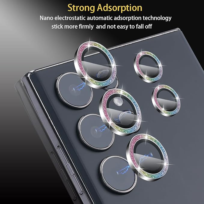 Camera Protector for Samsung Galaxy S24 Ultra, Glitter Colorful | Tempered Glass, Auto-align Tray, Easy Installation, Case Friendly, Anti-Scratch, HD Clear, Ultra Slim - Image 4