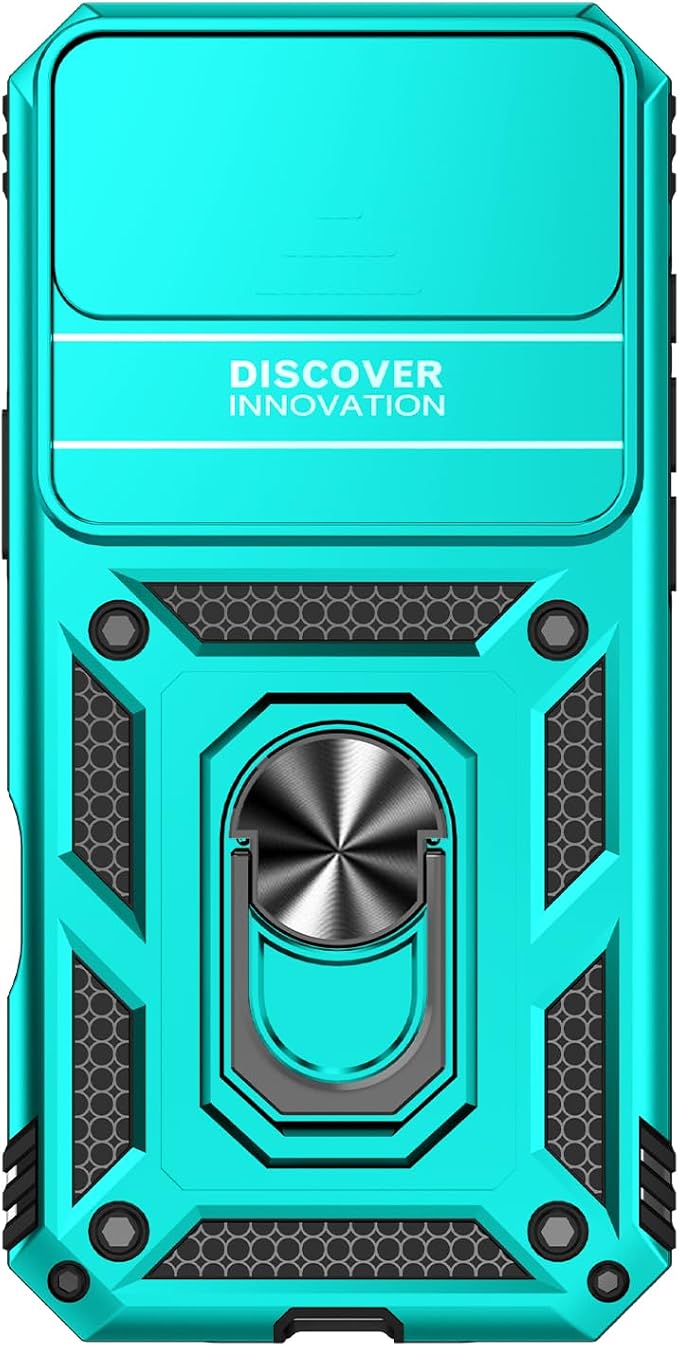 SunStory Phone Case for iPhone Air Case with HD Screen Protector & Slide Camera Cover & Rotated Ring Kickstand, [Military-Grade] Phone Case for iPhone 17 Air, Teal - Image 9