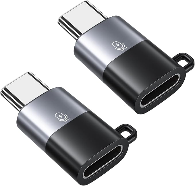 AreMe 2 Pack USB C to Lavalier Microphone Adapter, Black+Grey | Not for Headphone/Data, Type C Male Converter for Wireless Lavalier Microphone, iPhone 17/16/15 Series, iPad Pro/Air by AreMe