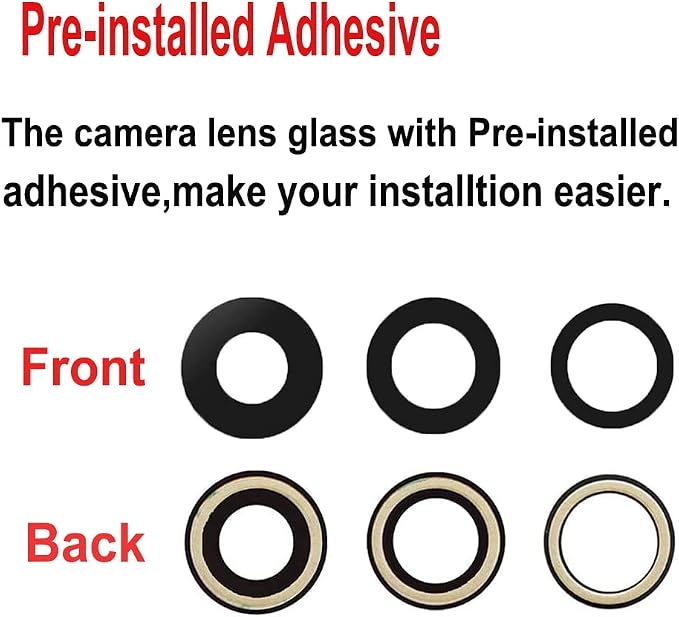 LEAFE for iPhone 13 Pro/iPhone 13 Pro Max Camera Lens Replacement | 2 Set OEM Original Back Rear Camera Lens Glass Replacement Kit for iPhone 13 Pro/13 Pro Max with Pre-Installed Adhesive - Image 3