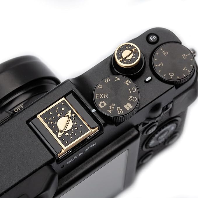 Camera Metal Hot Shoe Cover Shutter Buttons Set for Nikon z30/z50/d810/d610 for Fujifilm X100VI X-T30 X-Pro3 X-Pro2 X-E4(Brass Universe Set) - Image 6