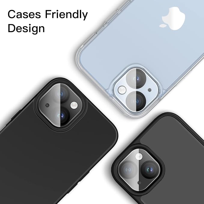 JETech Camera Lens Protector for iPhone 14/14 Plus, 3-Pack | 9H Tempered Glass, HD Clear, Anti-Scratch Protection, Night Shot Compatible, Case-Friendly - Image 5